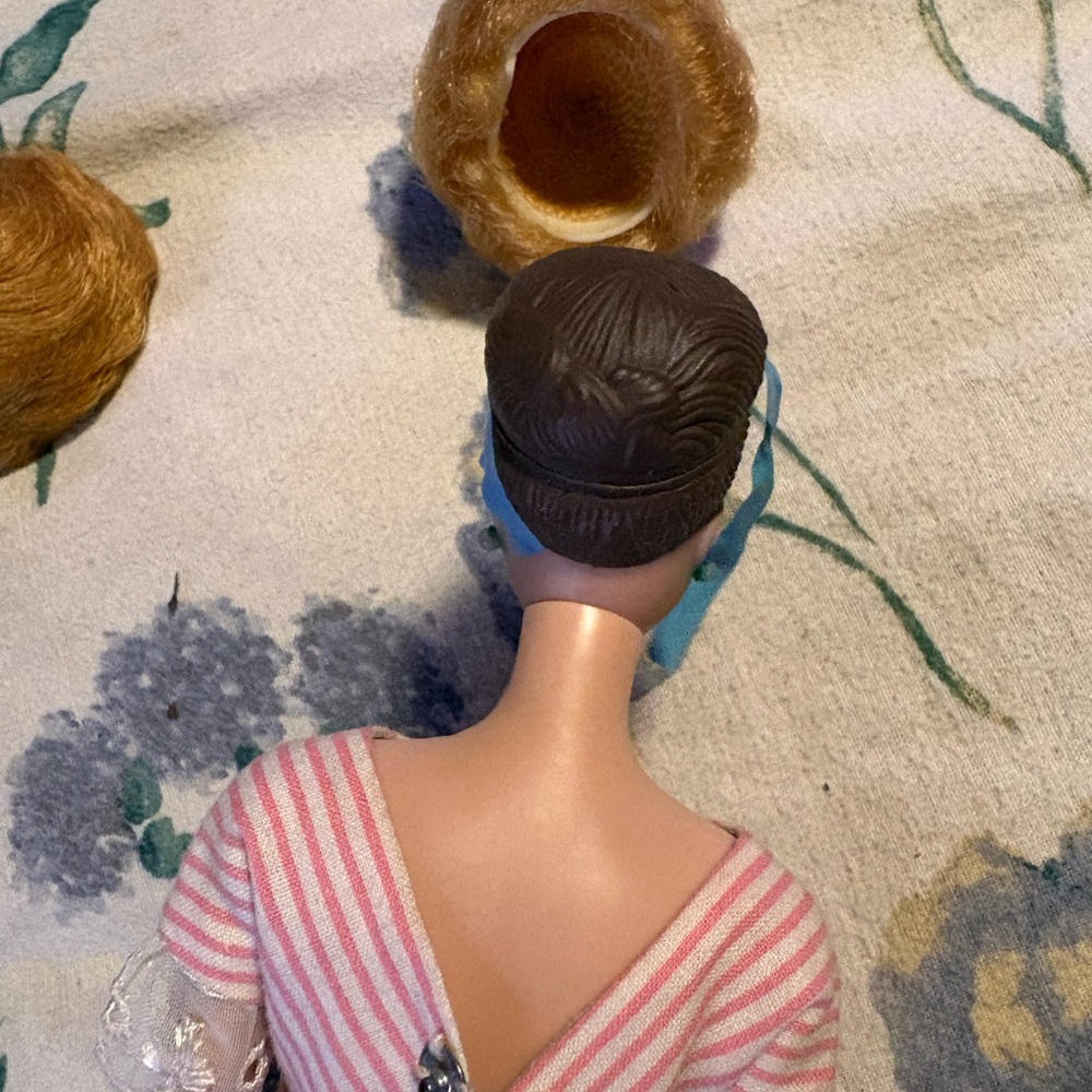 Vintage Mixed Fashion Dolls - Pink Striped Dress & Accessories - Picture 7 of 16